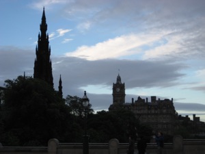 [Sillouette of then the Scott Monument]