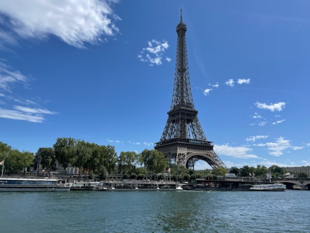 [View of the Eiffel Tower over the Seine, Paris]